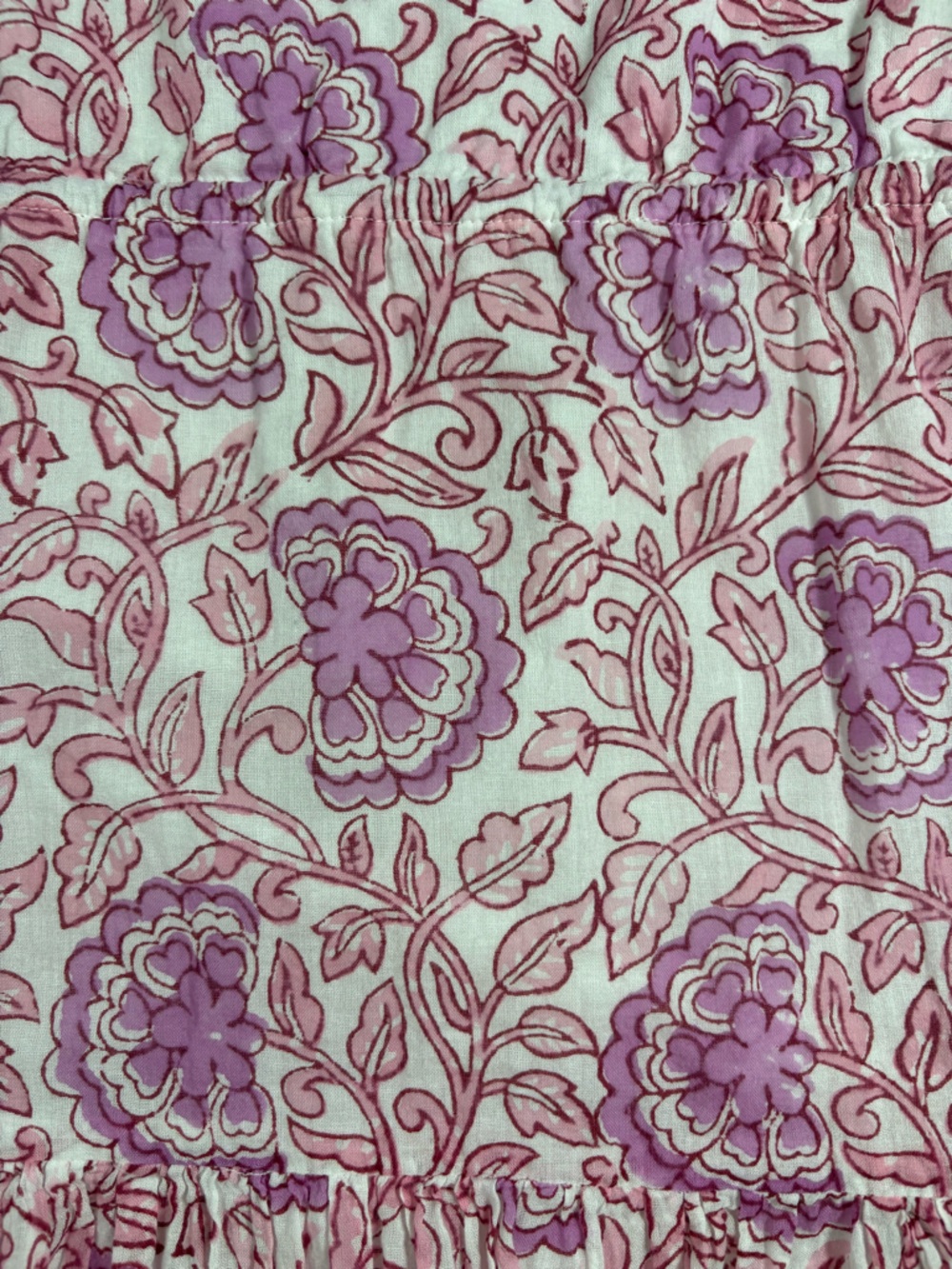Oliphant Women's Cinched Flowy Ruffle Floral Cotton Mini Dress Size Small - Picture 11 of 11